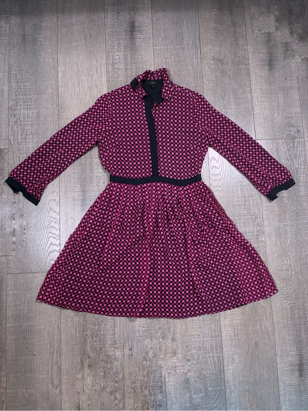 J.Crew CHIC PURPLE HOUNDSTOOTH DRESS with pockets Size 6